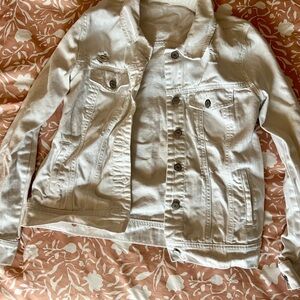 White Distressed Jean Jacket